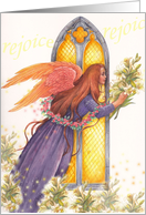 Rejoice Easter Angel & Lily, Glowing Church card