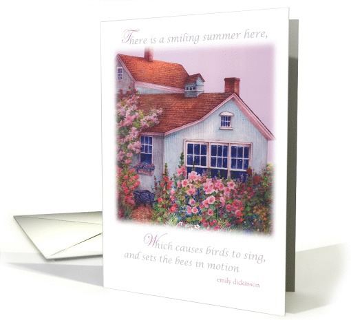 Summer Greeting with Cottage & Garden card (387432)