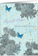 BUTTERFLIES & botanical think positive card