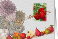 Thanksgiving Greetings with Illustrated Fall Bounty card