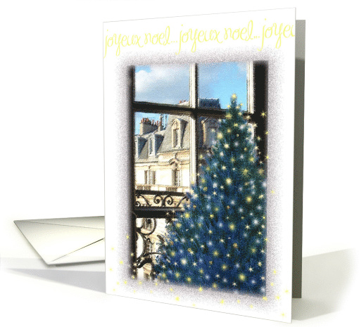 Paris Balcony Joyeux Noel Twinkling Pine Tree card (525164)