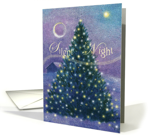 Silent Night, Peaceful Twinkling Winter Pine card (528178)