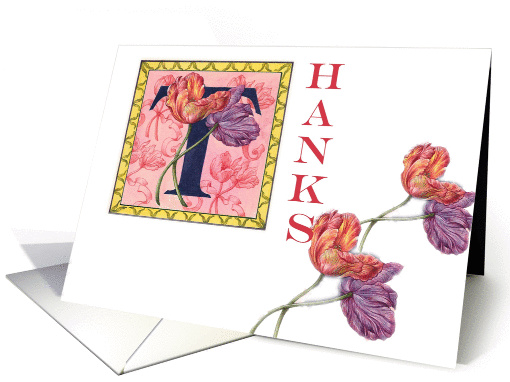 Floral Thank You illuminated fonts card (551358)