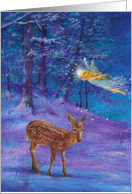 Enchanted Valentine with Fairy & Deer Snowscape card