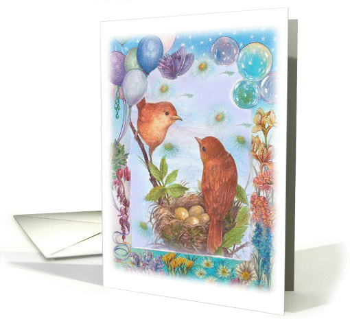 New Baby Whimsical Congratulations illustrated card (586706)