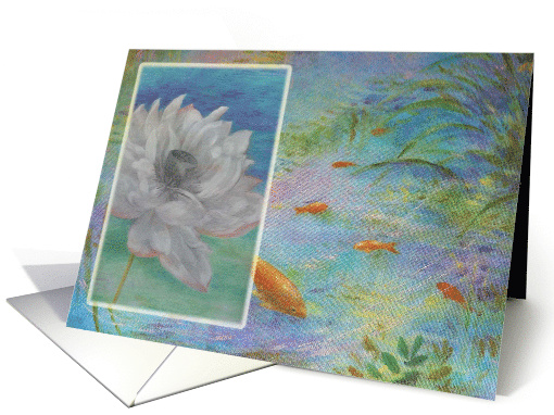 Cancer Patient Encouragement Goldfish & Waterlily card (590217)