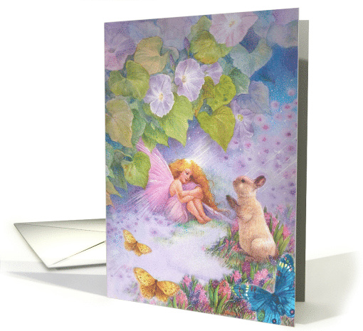 Mother's Day,Flower Fairy and Bunny card (601115)