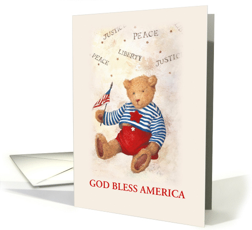 Illustrated Patriotic Bear Custom Front card (633050)