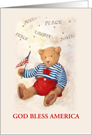 Illustrated Patriotic Bear Custom Front card