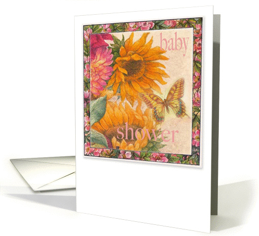 Baby Shower Sunflower Invitation
 card (695405)