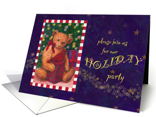 Xmas Bear With Presents Holiday Party Invitation card (698533)