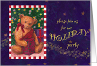 Xmas Bear With Presents Holiday Party Invitation card