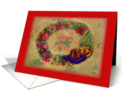 Holiday Wreath Business Thank You card (718203)