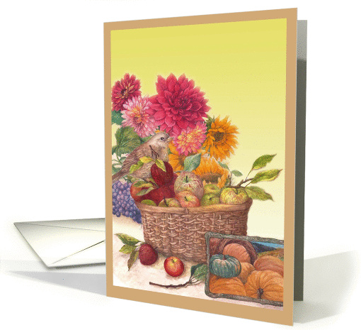 Thanksgiving Floral Apple Basket card (725402)