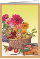 Thanksgiving Floral Apple Basket card