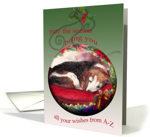 Sleepy Christmas Beagle Woof
 card (730758)