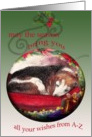 Sleepy Christmas Beagle Woof card