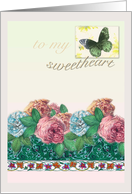 Valentine Roses Butterfly Sweetheart card