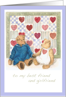 Honey Bears Heart Valentine For Girlfriend card