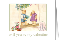 Honey Bears Heart Valentine card