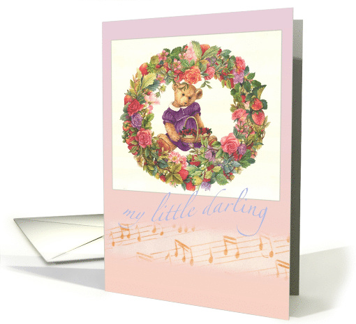 Darling Teddy Bear Floral Birthday card (775673)