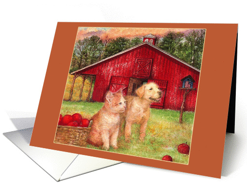 Pup Kitten Barn Thank You Petsitter card (775815)