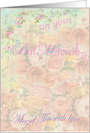 Bat Mitzvah Granddaughter Pastel Roses card