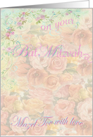 Bat Mitzvah Romantic Pastel Roses card