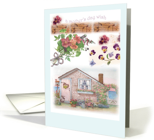 For Grandmother Mother's Day Pansy Seaside Cottage card (811392)