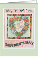 Mothers Day Heart Floral Wreath card