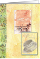 For Husband Anniversary Paris Sketch card