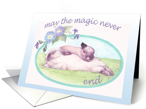 Wedding Anniversary Sleepy Bunnies Illustration card (818853)