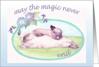 Wedding Anniversary For Grandparents Sleepy Bunnies Illustration card