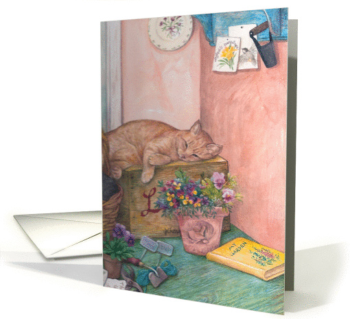 Thank You For Volunteering Cat Illustration card (827879)