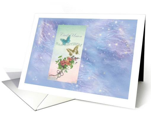 Civil Union Announcement Butterfly Stardust
 card (853666)