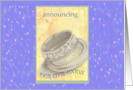 Civil Union Announcement Wedding Rings Illustration card