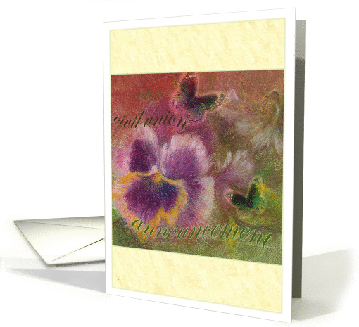 Civil Union Announcement Pansy Butterfly Illustration
 card (855973)