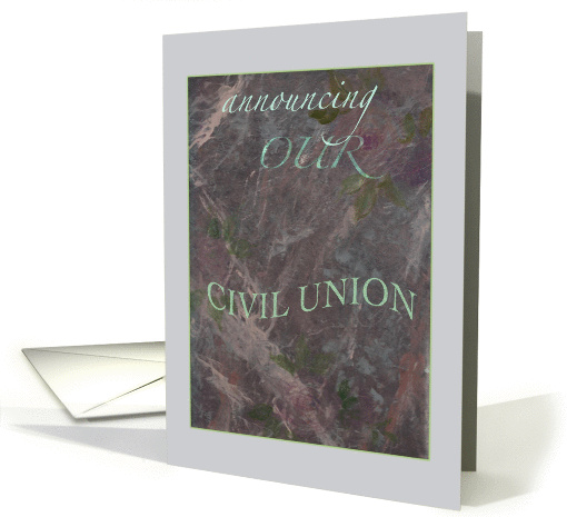 Civil Union Announcement Roses On Marble Texture Illustration
 card