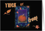 Trick Or Treat Twinkling Halloween Big Pumpkin card