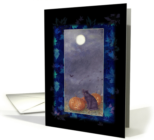 Black Cat Full Moon Bootiful Halloween card (868082)
