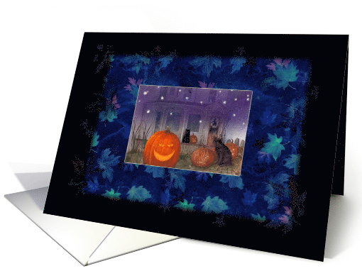 Black Cat Haunted House Bootiful Halloween card (868085)