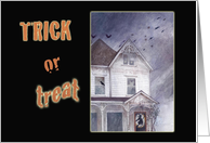 Halloween Haunted House Frightfully Festive card