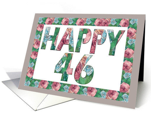 Happy 46 Birthday Roses card (883863)