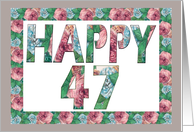 Happy 47 Birthday Roses card