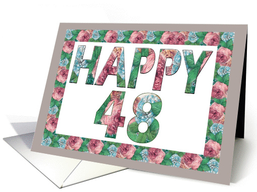 Happy 48 Birthday Roses card (883865)