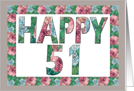 Happy 51 Birthday Roses card