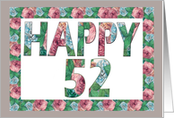 Happy 52 Birthday Roses card