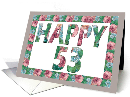 Happy 53 Birthday Illuminated Fonts
 card (883873)