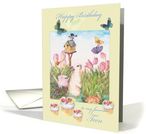 Hippity Hop Birthday Cupcake for Teen card (890531)