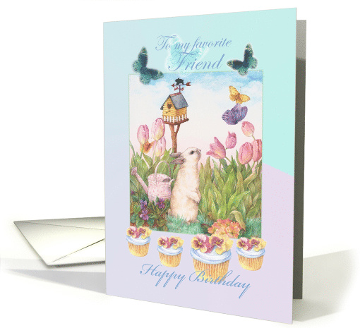 Hippity Hop Birthday Cupcake for Friend card (892693)